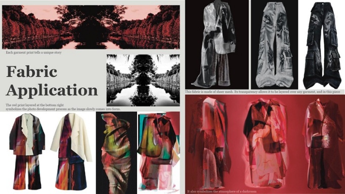 在工藝技術上,團隊運用特殊塗層、數位印花等實驗性面料技術